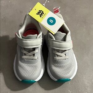 All in Motion Kids Sneakers - Gray with Teal Highlights